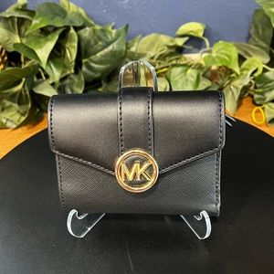 EUC Michael Kors Leida Medium Trifold Black Wallet